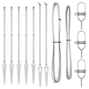 vidaXL Plotové sloupky 7 pcs Stříbrná Ø32mm 180 cm Pozinkovaná ocel
