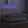 vidaXL Box spring postel s matrac&iacute; a LED kr&eacute;mov&aacute; 200x200 cm textil