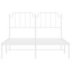 vidaXL Kovov&yacute; r&aacute;m postele s čelem b&iacute;l&yacute; 140 x 190 cm