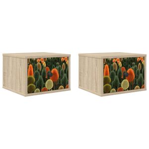 vidaXL N&aacute;stěnn&aacute; nočn&iacute; skř&iacute;ňka ZAANDAM 2 ks Dub sonoma 36 x 33 x 25 cm