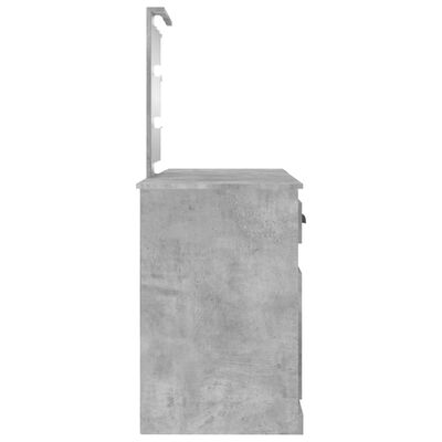 vidaXL Toaletní stolek s LED betonově šedý 130 x 50 x 132,5 cm