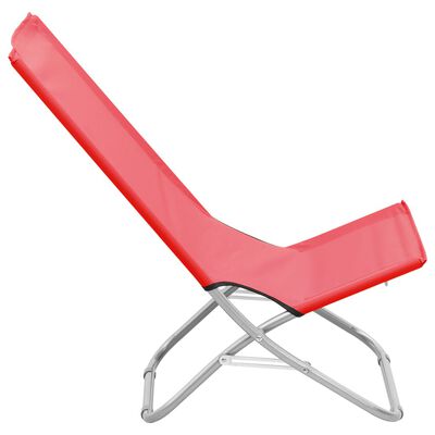 vidaXL Skládací plážové židle 2 ks červené textil