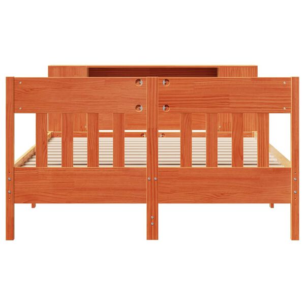 vidaXL Postel s knihovnou bez matrace 140 x 200 cm masivn&iacute; borovice