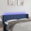 vidaXL Čelo postele s LED modr&eacute; 147 x 16 x 78/88 cm textil