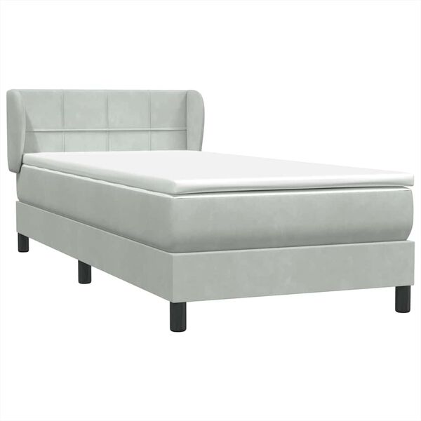 vidaXL Box spring postel s matrac&iacute; světle &scaron;ed&aacute; 80x210 cm samet