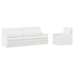 vidaXL Set pohovek 2 pcs B&iacute;l&aacute; Textil