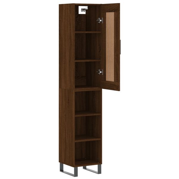 vidaXL Skř&iacute;ň highboard hněd&yacute; dub 34,5 x 34 x 180 cm kompozitn&iacute; dřevo