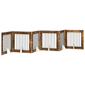 vidaXL Skl&aacute;dac&iacute; ps&iacute; br&aacute;na se stojany 6 ks Kouřov&yacute; dub 482 cm