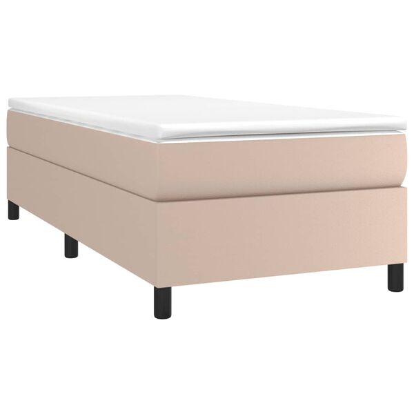 vidaXL Box spring postel s matrac&iacute; cappuccino 90x190 cm uměl&aacute; kůže