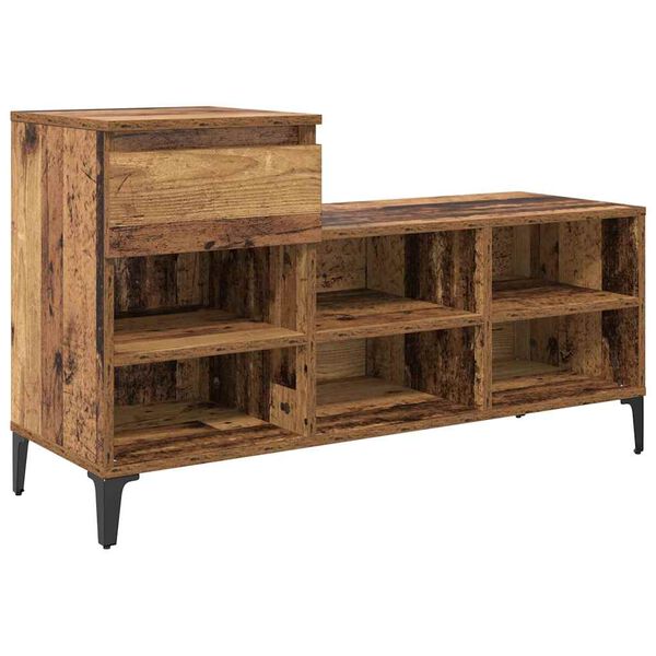 vidaXL Skř&iacute;ň na obuv Star&eacute; dřevo 102 x 36 x 60 cm Kompozitn&iacute; dřevo