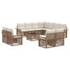 vidaXL Sada zahradn&iacute;ch pohovek 12 pcs Beige a kr&eacute;mov&aacute; b&iacute;l&aacute; polyratan