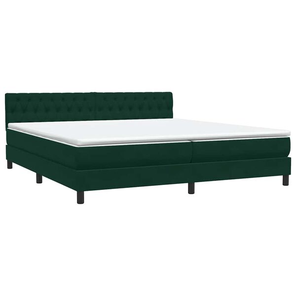 vidaXL Box spring postel s matrac&iacute; tmavě zelen&aacute; 180x210 cm samet