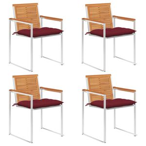 vidaXL Zahradn&iacute; židle 4 ks s podu&scaron;kami masivn&iacute; ak&aacute;ciov&eacute; dřevo