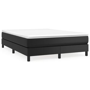 vidaXL Box spring postel s matrac&iacute; čern&aacute; 140x200 cm uměl&aacute; kůže