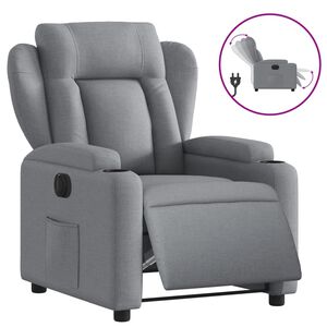 vidaXL Elektrick&eacute; polohovac&iacute; křeslo světle &scaron;ed&eacute; textil