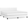 vidaXL Box spring postel s matrac&iacute; b&iacute;l&aacute; 180x200 cm uměl&aacute; kůže
