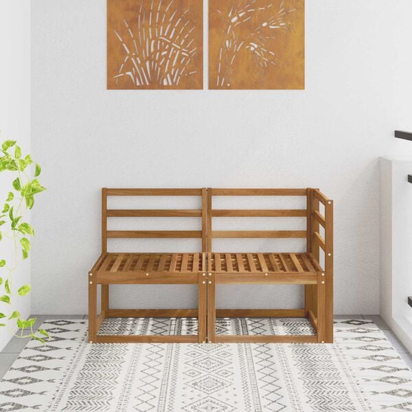 vidaXL Venkovn&iacute; prostředn&iacute; a rohov&aacute; pohovka 2 Kus Př&iacute;rodn&iacute;