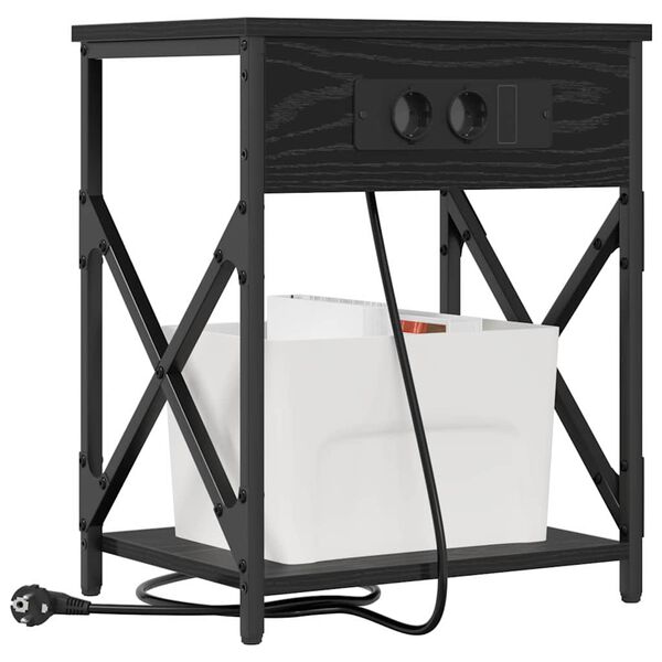 vidaXL Nočn&iacute; skř&iacute;ňka Čern&yacute; dub 41 x 31 x 51 cm kompozitn&iacute; dřevo