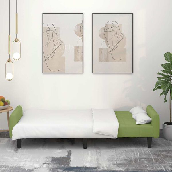 vidaXL 2m&iacute;stn&aacute; rozkl&aacute;dac&iacute; pohovka světle zelen&aacute; samet