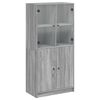 vidaXL Highboard s dv&iacute;řky &scaron;ed&yacute; sonoma 68x37x142 cm kompozitn&iacute; dřevo