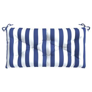 vidaXL Podu&scaron;ka na zahradn&iacute; lavici modr&eacute; a b&iacute;l&eacute; pruhy 110x50x7cm textil