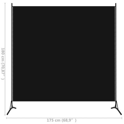 vidaXL 1dílný paraván černý 175 x 180 cm