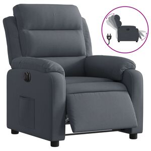 vidaXL Elektrick&eacute; polohovac&iacute; křeslo tmavě &scaron;ed&eacute; samet