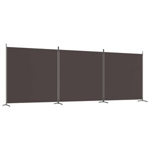 vidaXL 3d&iacute;ln&yacute; parav&aacute;n hněd&yacute; 525x180 cm textil