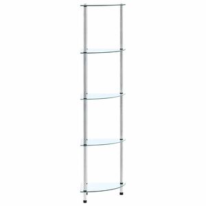 vidaXL 5patrov&aacute; police průhledn&aacute; 30 &times; 30 &times; 130 cm tvrzen&eacute; sklo