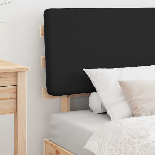 vidaXL R&aacute;m postele s čalouněn&yacute;m čelem s čelo Čern&aacute; 75 x 190 cm