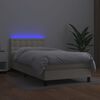 vidaXL Box spring postel s matrac&iacute; a LED kr&eacute;mov&aacute; 90x200 cm uměl&aacute; kůže