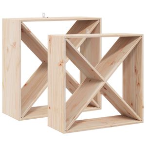 vidaXL Stojan na v&iacute;no 2 pcs Př&iacute;rodn&iacute; 62 x 25 x 62 cm