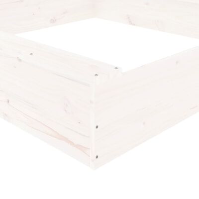 vidaXL Pískoviště se sedáky bílé čtverec masivní borové dřevo
