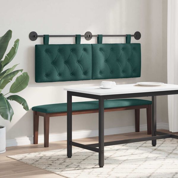 vidaXL Z&aacute;věsn&aacute; čeln&iacute; deska Tmavě zelen&aacute; 130 x 55 x 7 cm textil