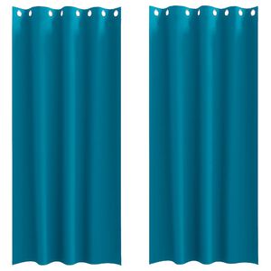 vidaXL Z&aacute;věsy na zatemněn&iacute; s kroužky 2 ks Tyrkysov&aacute; 260 x 140 cm