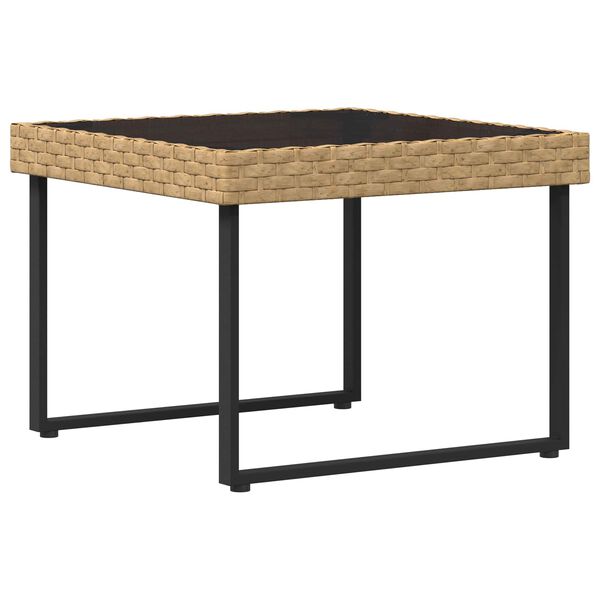 vidaXL Zahradn&iacute; sedac&iacute; souprava 2 pcs Př&iacute;rodn&iacute; Poly ratan a ocel