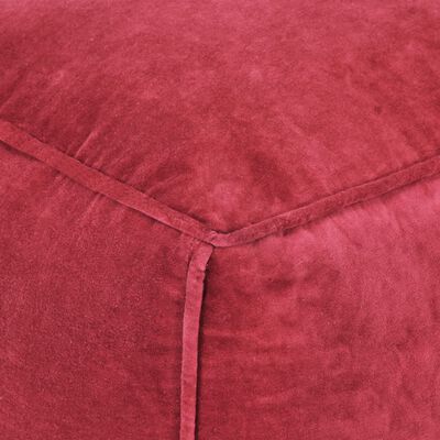 vidaXL Sedací puf bavlněný samet 40 x 40 x 40 cm červený