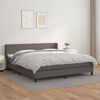 vidaXL Box spring postel s matrac&iacute; &scaron;ed&aacute; 160x200 cm uměl&aacute; kůže