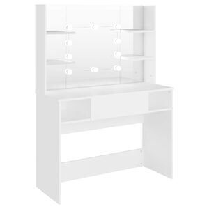 vidaXL Kosmetick&yacute; stolek s LED světly 100 x 40 x 135 cm MDF b&iacute;l&yacute;