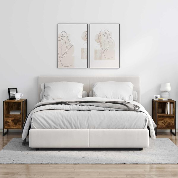 vidaXL Nočn&iacute; stolek Kouřov&yacute; dub 39,5 x 30 x 50 cm kompozitn&iacute; dřevo