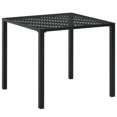 vidaXL Zahradní stůl černý 80 x 80 x 72 cm ocel