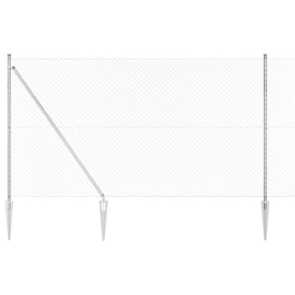 vidaXL Plotov&yacute; sloupek. Stř&iacute;brn&aacute; 10 x 1,6 m (40 x 40 mm s&iacute;ť) Ocel