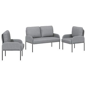 vidaXL Sedac&iacute; soupravy 3 pcs Světle &scaron;ed&aacute; 115 x 56 x 80 cm Překližka