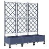 vidaXL Zahradn&iacute; truhl&iacute;k s trel&aacute;ž&iacute; a koly 3 ks &Scaron;ed&aacute; 120 x 40 x 131,5 cm