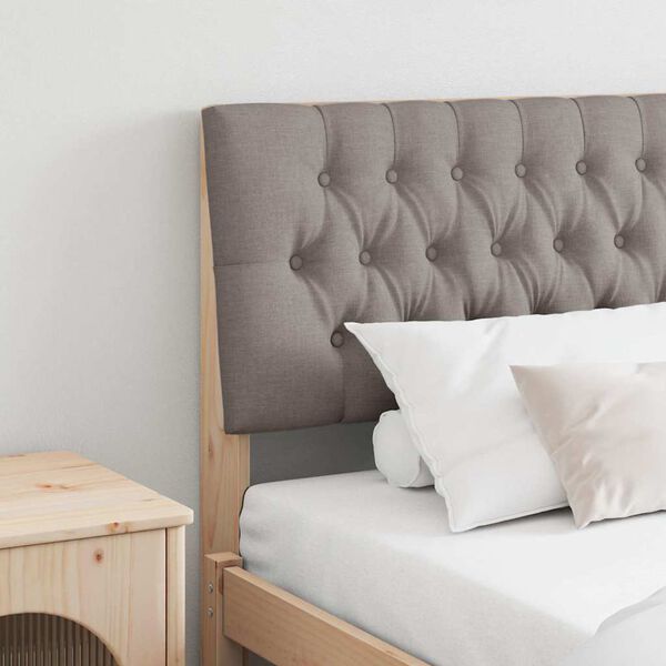 vidaXL Čalouněn&eacute; čelo postele Taupe 200 cm Masivn&iacute; borov&eacute; dřevo