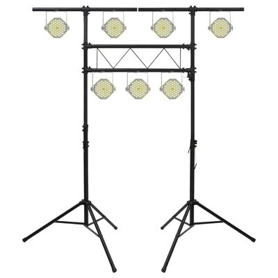 vidaXL Světelná rampa se stojany černá 238 x 115 x (180–300) cm ocel