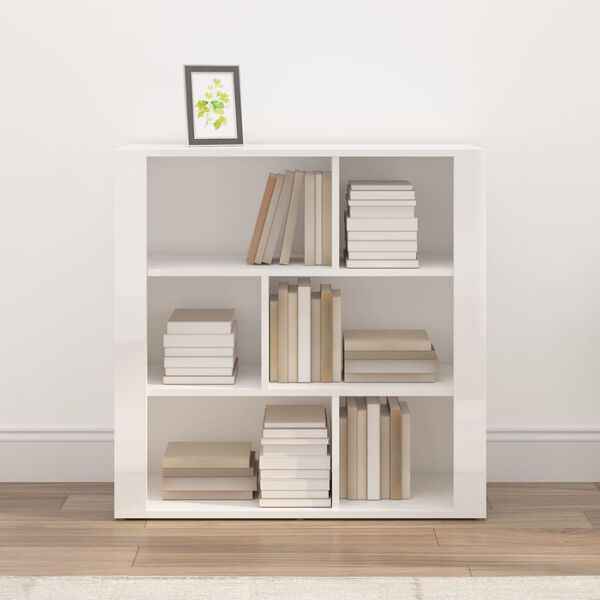 vidaXL Př&iacute;born&iacute;k b&iacute;l&yacute; s vysok&yacute;m leskem 80x30x80 cm kompozitn&iacute; dřevo