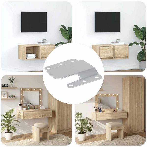 vidaXL Stropn&iacute; drž&aacute;k 12 pcs Stř&iacute;brn&aacute; 75 x 66 x 1,4 mm Ocel