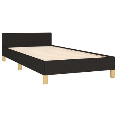 vidaXL Rám postele s čelem černý 90x190 cm textil