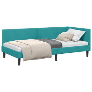 vidaXL Rohov&yacute; r&aacute;m postele Tyrkysov&aacute; 80 x 200 cm samet